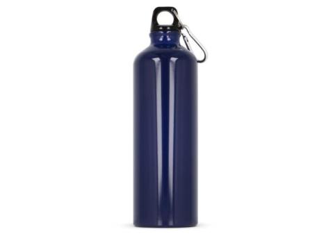 Water bottle aluminum with carabiner 750ml Dark blue