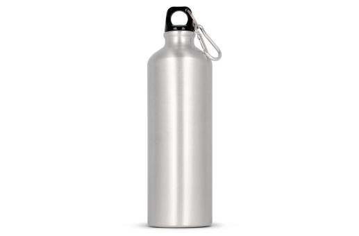 Aluminium Wasserflasche mit Karabiner 750ml Silber