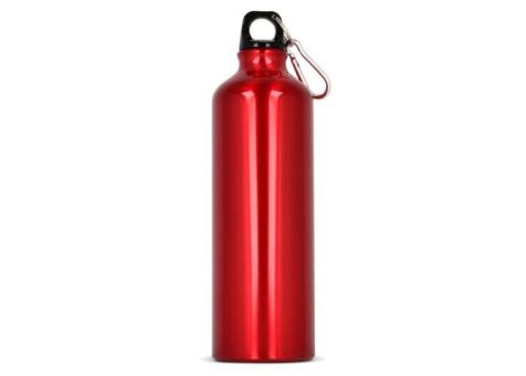 Water bottle aluminum with carabiner 750ml Dark red