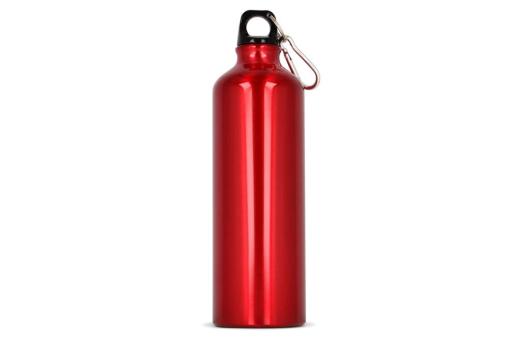 Aluminium Wasserflasche mit Karabiner 750ml Dunkelrot