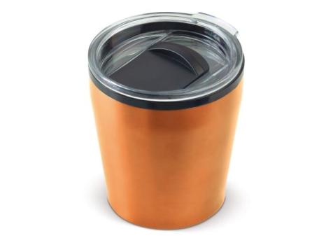 Double walled coffee mug metallic 180ml Orange
