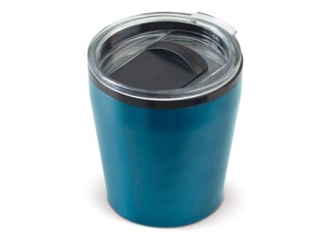 Double walled coffee mug metallic 180ml Light blue