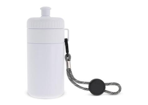 Sports bottle with edge and cord 500ml White