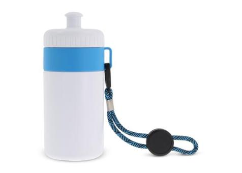 Sportflasche mit Halteschlaufe 500ml, hellblau Hellblau, offwhite