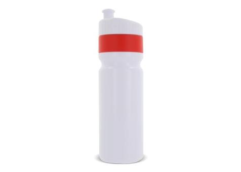 Sportflasche mit Rand 750ml Weiß/rot