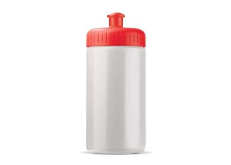 Sportflasche classic 500ml Weiß/rot