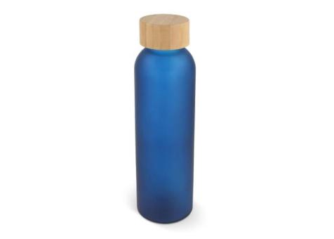 Water bottle glass & bamboo 500ml Dark blue