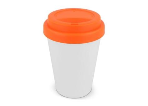 RPP Coffee Cup White body 250ml Orange/white