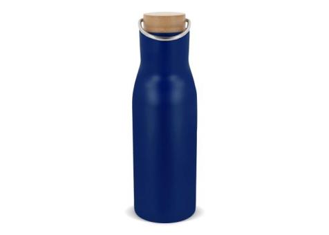 Isolier-Flasche mit Bambusdeckel, 500ml Dunkelblau