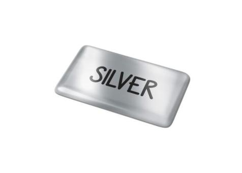 Doming Rectangle 20x10 mm Silver