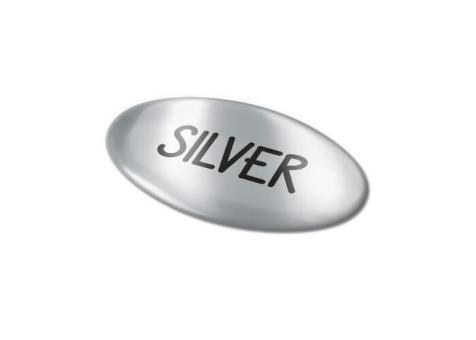 Doming Oval 20x10 mm Silber