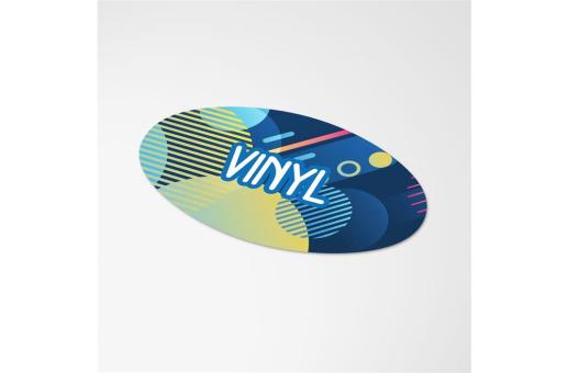 Vinyl Sticker Oval 30x15mm Weiß