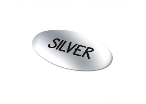 Vinyl Sticker Oval 50x25mm Silver