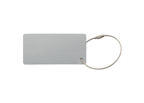 Aluminum luggage tag rectangle Silver