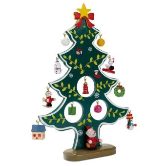 WOODTREE Wooden xmas tree decoration Green