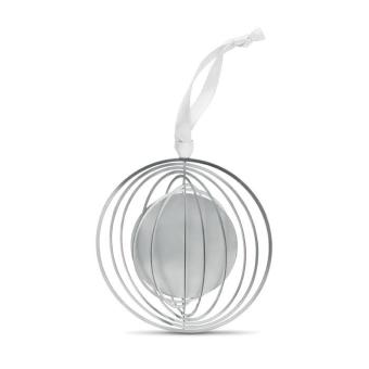 BUNO Ornament mit Band, rund Silber