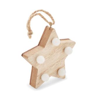LALIE Wooden weed star with lights Timber