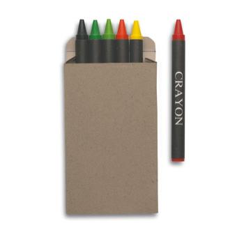 BRABO Carton of 6 wax crayons Multicolor