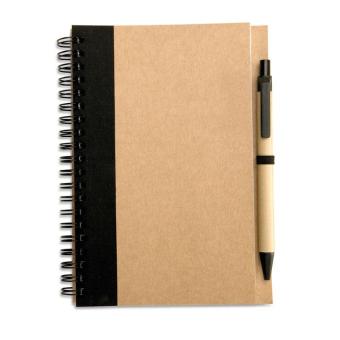 SONORA PLUS B6 recycled notebook with pen Black