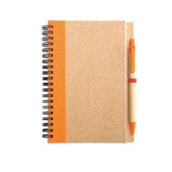 SONORA PLUS B6 recycled notebook with pen Orange