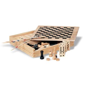 TRIKES 4 games in wooden box Timber