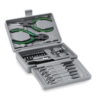 GUILLAUME Foldable 25 piece tool set Silver