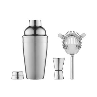 FIZZ Cocktail-Set mit Shaker Silber glänzend