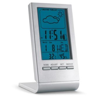 SKY Wetterstation mit blauem LCD Silber