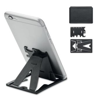TACKLE Multi-tool pocket phone stand Black