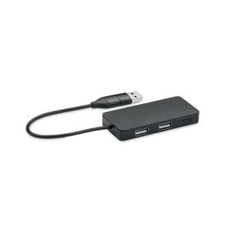 HUB-C 3 Port USB Hub Schwarz