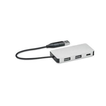 HUB-C 3 Port USB Hub Silber
