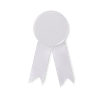 LAZO Ribbon style badge pin White