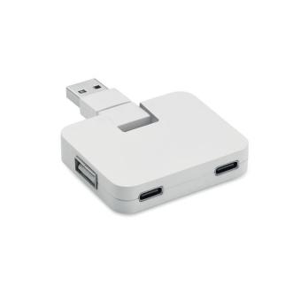 SQUARE-C 4 Port USB Hub Weiß