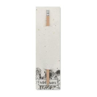 PENSEED Natural pencil in seeded pouch White