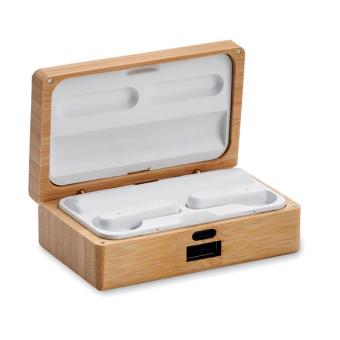 OREBAM TWS earbuds in bamboo case Timber