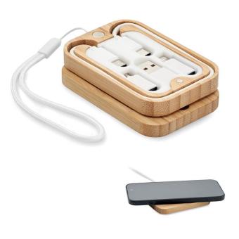 CHARGOO 15W wireless charger in bamboo Timber