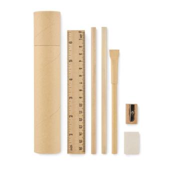 MEJU Paper tube stationery set Fawn