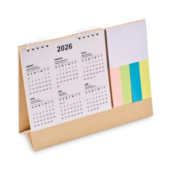 CALENDOO Tischkalender mit Memoblock Beige