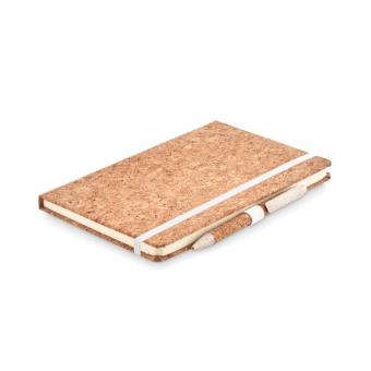 SUBER SET A5 cork notebook with pen Fawn