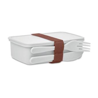 SUNDAY Lunch box with cutlery White