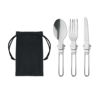STAPI SET 3-piece camping cutlery set Black