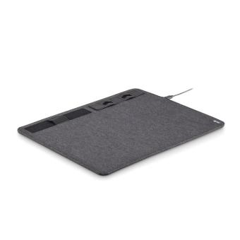 SUPERPAD RPET Mousepad 15W Ladesgerät Steingrau