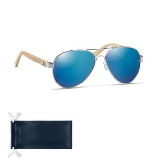 HONIARA Bamboo sunglasses in pouch Aztec blue