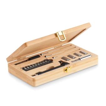 GALLAWAY 21 pcs tool set in bamboo case Timber