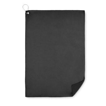 TOWGO RPET golf towel with hook clip Black