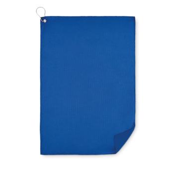 TOWGO RPET golf towel with hook clip Aztec blue