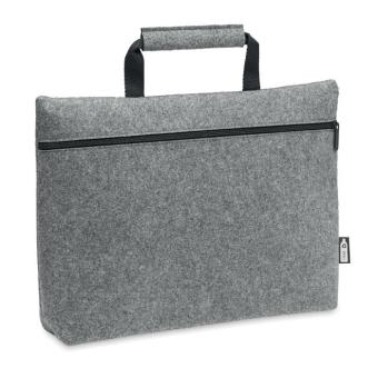 TAPLA RPET felt zippered laptop bag Convoy grey