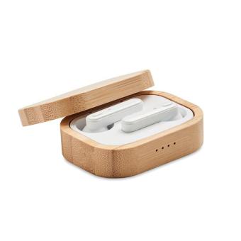 JAZZ BAMBOO TWS earbuds in bamboo case Timber