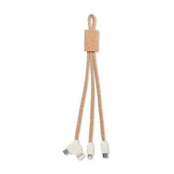 CABIE 3 in 1 charging cable in cork Fawn
