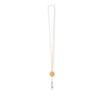 Lanyard mit Metallkarabiner Beige